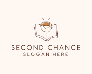 Coffee Library Book logo design