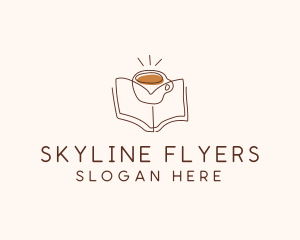 Coffee Library Book logo design