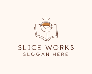 Coffee Library Book logo design