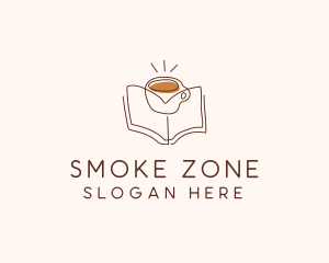 Coffee Library Book logo design