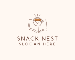 Coffee Library Book logo design