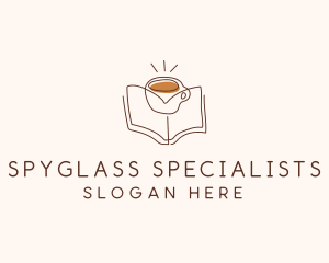 Coffee Library Book logo design