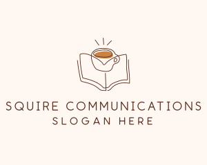 Coffee Library Book logo design