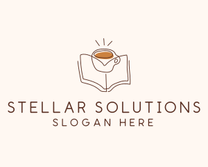 Coffee Library Book logo design