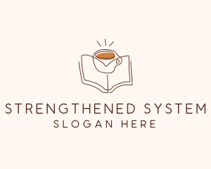 Coffee Library Book logo design