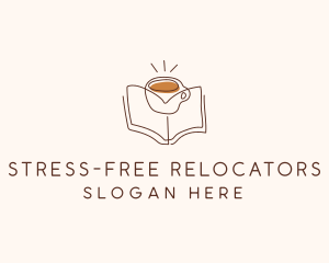 Coffee Library Book logo design