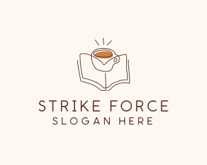 Coffee Library Book logo design