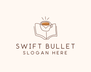 Coffee Library Book logo design