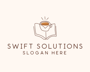 Coffee Library Book logo design