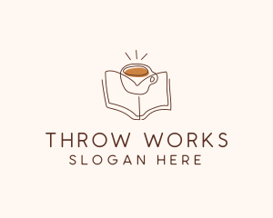 Coffee Library Book logo design