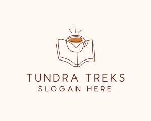 Coffee Library Book logo design