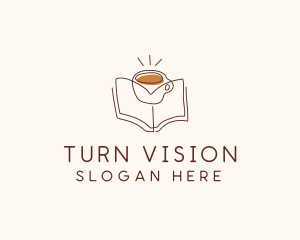 Coffee Library Book logo design