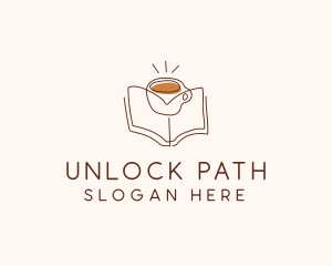 Coffee Library Book logo design