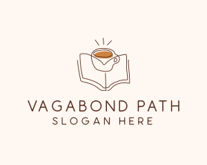 Coffee Library Book logo design