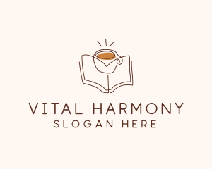 Coffee Library Book logo design