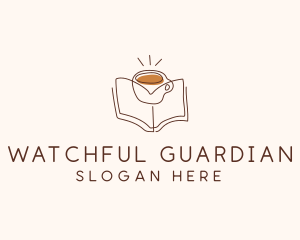 Coffee Library Book logo design