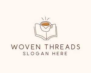 Coffee Library Book logo design