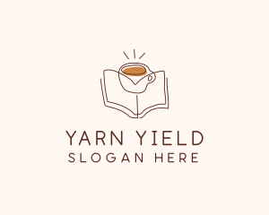 Coffee Library Book logo design