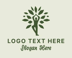 Evergreen - Tree Yoga Wellness logo design