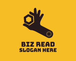 Mechanic Hand Wrench logo design