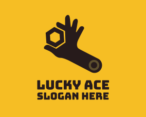 Mechanic Hand Wrench logo design