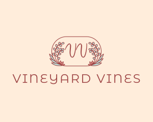 Vineyard Leaves Feminine Cosmetics logo design