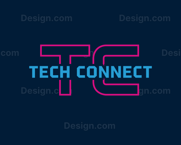 Techno Neon Bar Logo