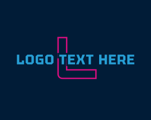 Techno Neon Bar Logo