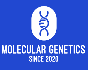 Blue DNA Strand logo design