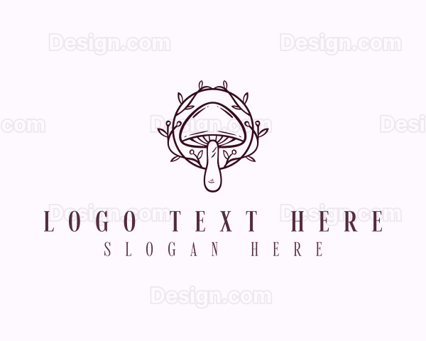 Elegant Floral Mushroom Logo