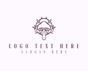 Elegant Floral Mushroom  logo