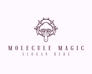 Elegant Floral Mushroom  logo design