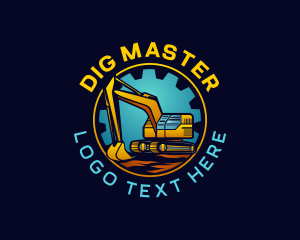 Construction Digging Excavator logo design