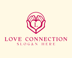 Heart Hand Love logo design