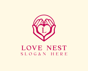 Heart Hand Love logo design