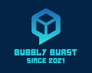 Cube Chat Bubble logo design