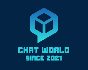 Cube Chat Bubble logo design