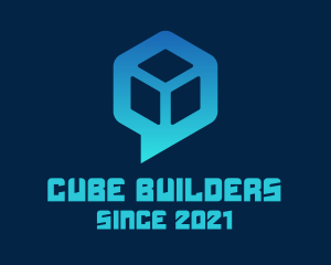 Cube Chat Bubble logo design