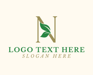 Nature Leaves Letter N logo