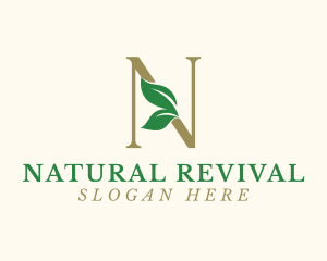 Nature Leaves Letter N logo design