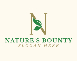 Nature Leaves Letter N logo design