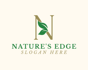 Nature Leaves Letter N logo design