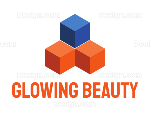 Blue & Orange Cubes Logo