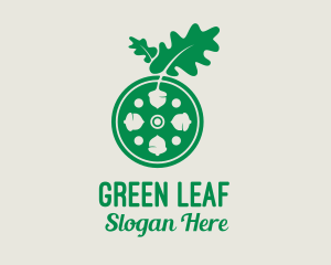 Green Acorn Plant  logo design