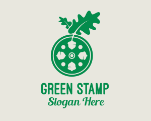 Green Acorn Plant  logo design