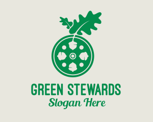 Green Acorn Plant  logo design