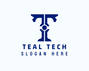 Tech Circuit Letter T logo design