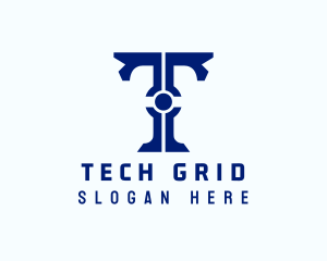 Tech Circuit Letter T logo design