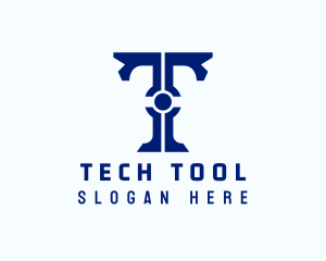 Tech Circuit Letter T logo design