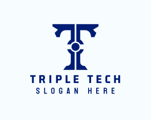 Tech Circuit Letter T logo design